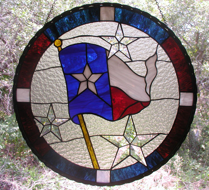 Stained glass 1776 Welcome sign patriotic red white newest and blue etched design